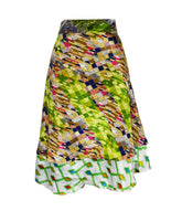 Knee Length Sari Silk Wrap Skirt 62"