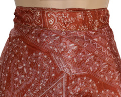 Tea Calf Length Sari Silk Wrap Skirt 70"