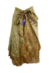 Tea Calf Length Sari Silk Wrap Skirt 60"