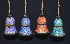 Set of 4 Small Fair Trade Hand-Painted Christmas Hanging Bells