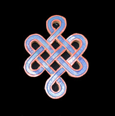 Tibetan Knot Wooden Wall Plaque