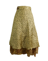 Tea Calf Length Sari Silk Wrap Skirt 60"