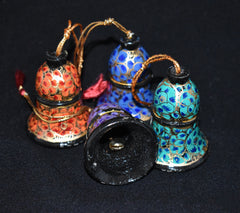 Set of 4 Small Fair Trade Hand-Painted Christmas Hanging Bells
