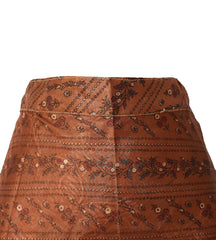 Tea Calf Length Sari Silk Wrap Skirt 68"