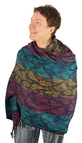Butterfly Pattern Fleece Blanket Shawl