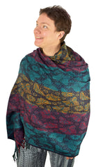 Butterfly Pattern Fleece Blanket Shawl