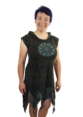 Pixie Hem Stonewashed Hooded Dress