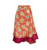 Knee Length Sari Silk Wrap Skirt 62"