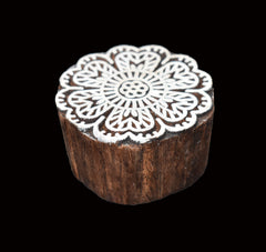 Indian Wood Printing Block - Flower (5.5cm)