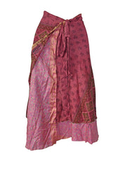 Tea Calf Length Sari Silk Wrap Skirt 68"