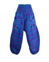 Striped Acrylic Fleece Harem Trousers