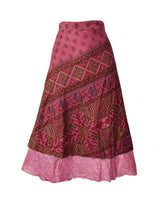 Tea Calf Length Sari Silk Wrap Skirt 68"