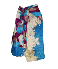 Knee Length Sari Silk Wrap Skirt 62"