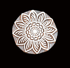 Indian Wood Printing Block - Flower (5.5cm)