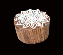 Indian Wood Printing Block - Flower (5.5cm)