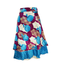 Knee Length Sari Silk Wrap Skirt 62"
