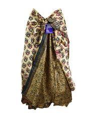 Tea Calf Length Sari Silk Wrap Skirt 68"