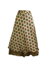 Tea Calf Length Sari Silk Wrap Skirt 68"