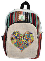 Heart CND Peace Printed Cotton Back Pack
