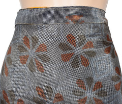 Tea Calf Length Sari Silk Wrap Skirt 72"
