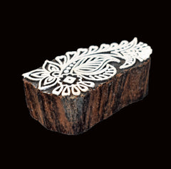Indian Wood Printing Block - Flower (8x4cm)