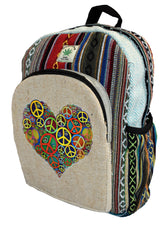 Heart CND Peace Printed Cotton Back Pack