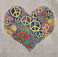 Heart CND Peace Printed Cotton Back Pack