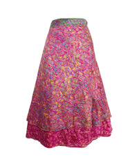 Tea Calf Length Sari Silk Wrap Skirt 68"