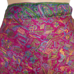 Tea Calf Length Sari Silk Wrap Skirt 68"