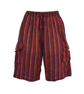 Striped Cotton Cargo Shorts