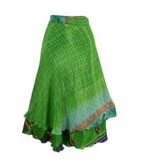 Tea Calf Length Sari Silk Wrap Skirt 50"