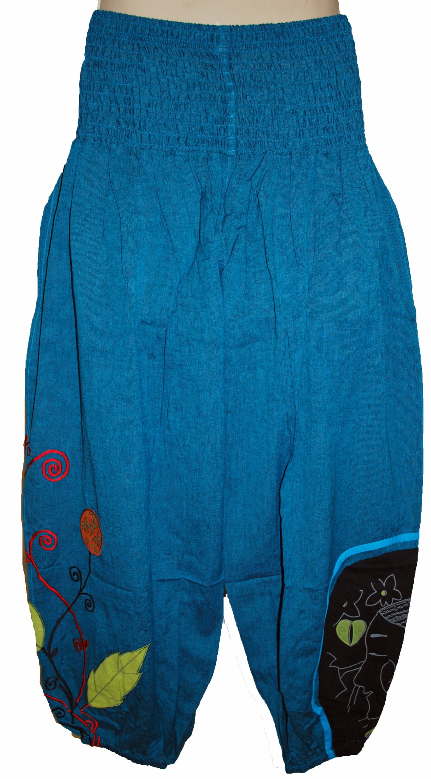 Hippy Flower Pattern Cotton Trousers