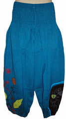 Hippy Flower Pattern Cotton Trousers