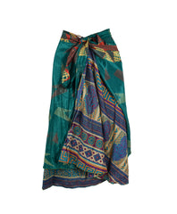 Tea Calf Length Sari Silk Wrap Skirt 50"