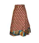 Tea Calf Length Sari Silk Wrap Skirt 72"