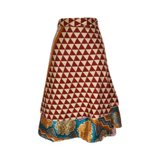 Tea Calf Length Sari Silk Wrap Skirt 72"