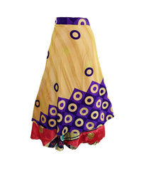 Sari Silk Wrap Skirt M 48"