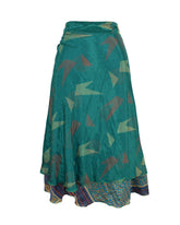 Tea Calf Length Sari Silk Wrap Skirt 50"