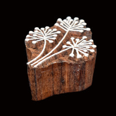 Indian Wood Printing Block - Dandelion (5.5cm)