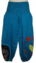 Hippy Flower Pattern Cotton Trousers