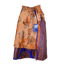 Tea Calf Length Sari Silk Wrap Skirt 62"
