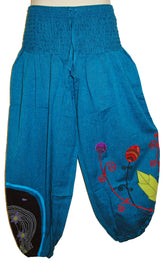 Hippy Flower Pattern Cotton Trousers