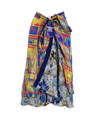 Tea Calf Length Sari Silk Wrap Skirt 50"