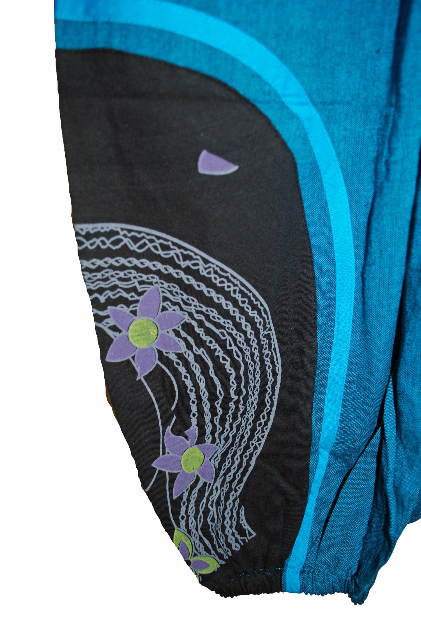 Hippy Flower Pattern Cotton Trousers