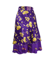 Tea Calf Length Sari Silk Wrap Skirt 62"