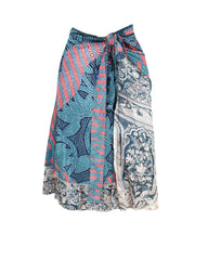 Knee Length Sari Silk Wrap Skirt 62"