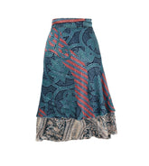 Knee Length Sari Silk Wrap Skirt 62"