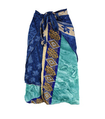 Knee Length Sari Silk Wrap Skirt 62"