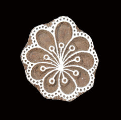 Indian Wood Printing Block - Dandelion (5.5cm)