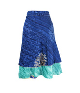 Knee Length Sari Silk Wrap Skirt 62"